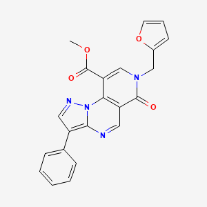 molecular formula C22H16N4O4 B11044050 Methyl 7-(2-furylmethyl)-6-oxo-3-phenyl-6,7-dihydropyrazolo[1,5-A]pyrido[3,4-E]pyrimidine-9-carboxylate 