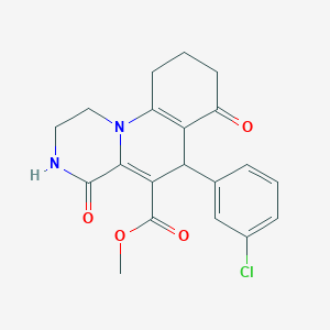 molecular formula C20H19ClN2O4 B11044186 methyl 6-(3-chlorophenyl)-4,7-dioxo-2,3,4,6,7,8,9,10-octahydro-1H-pyrazino[1,2-a]quinoline-5-carboxylate 