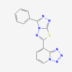 molecular formula C14H8N8S B11044187 8-(3-Phenyl[1,2,4]triazolo[3,4-b][1,3,4]thiadiazol-6-yl)tetrazolo[1,5-a]pyridine 