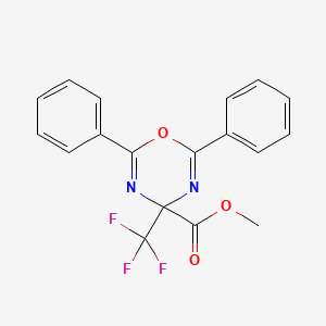 molecular formula C18H13F3N2O3 B11044330 methyl 2,6-diphenyl-4-(trifluoromethyl)-4H-1,3,5-oxadiazine-4-carboxylate 