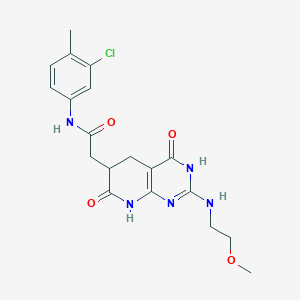 molecular formula C19H22ClN5O4 B11044440 N-(3-chloro-4-methylphenyl)-2-{2-[(2-methoxyethyl)amino]-4,7-dioxo-1,4,5,6,7,8-hexahydropyrido[2,3-d]pyrimidin-6-yl}acetamide 