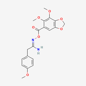 molecular formula C19H20N2O7 B11044565 (1Z)-N'-{[(6,7-dimethoxy-1,3-benzodioxol-5-yl)carbonyl]oxy}-2-(4-methoxyphenyl)ethanimidamide 