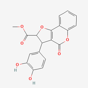 molecular formula C19H14O7 B11044577 methyl 3-(3,4-dihydroxyphenyl)-4-oxo-2,3-dihydro-4H-furo[3,2-c]chromene-2-carboxylate 