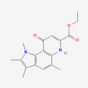 molecular formula C18H20N2O3 B11044613 ethyl 1,2,3,5-tetramethyl-9-oxo-6,9-dihydro-1H-pyrrolo[2,3-f]quinoline-7-carboxylate 