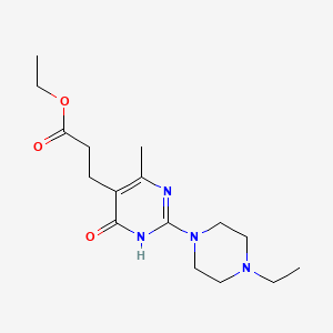 molecular formula C16H26N4O3 B11044633 Ethyl 3-[2-(4-ethylpiperazin-1-yl)-4-methyl-6-oxo-1,6-dihydropyrimidin-5-yl]propanoate 