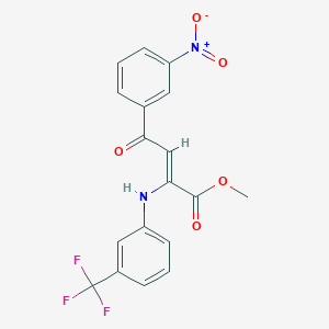 molecular formula C18H13F3N2O5 B11044697 Methyl (Z)-4-(3-nitrophenyl)-4-oxo-2-[3-(trifluoromethyl)anilino]-2-butenoate 