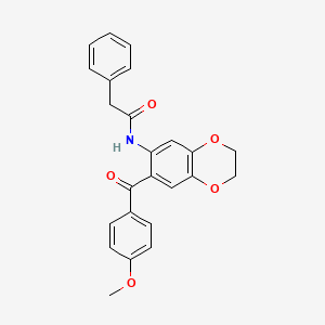 molecular formula C24H21NO5 B11044714 N-{7-[(4-methoxyphenyl)carbonyl]-2,3-dihydro-1,4-benzodioxin-6-yl}-2-phenylacetamide 