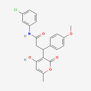 molecular formula C22H20ClNO5 B11044865 N-(3-chlorophenyl)-3-(4-hydroxy-6-methyl-2-oxo-2H-pyran-3-yl)-3-(4-methoxyphenyl)propanamide 
