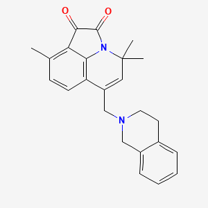 molecular formula C24H24N2O2 B11044878 6-(3,4-dihydroisoquinolin-2(1H)-ylmethyl)-4,4,9-trimethyl-4H-pyrrolo[3,2,1-ij]quinoline-1,2-dione 