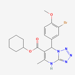 molecular formula C19H22BrN5O3 B11044926 Cyclohexyl 7-(3-bromo-4-methoxyphenyl)-5-methyl-4,7-dihydrotetrazolo[1,5-a]pyrimidine-6-carboxylate 