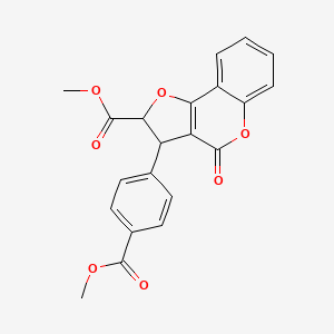 molecular formula C21H16O7 B11044933 methyl 3-[4-(methoxycarbonyl)phenyl]-4-oxo-2,3-dihydro-4H-furo[3,2-c]chromene-2-carboxylate 