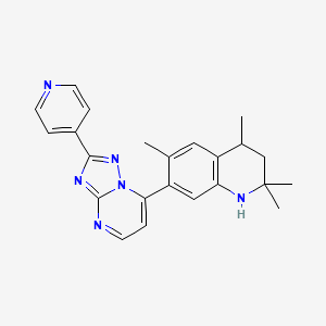 molecular formula C23H24N6 B11044959 2,2,4,6-Tetramethyl-7-[2-(pyridin-4-YL)-[1,2,4]triazolo[1,5-A]pyrimidin-7-YL]-1,2,3,4-tetrahydroquinoline 