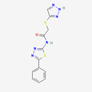 molecular formula C12H10N6OS2 B11045091 N-(5-phenyl-1,3,4-thiadiazol-2-yl)-2-(1H-1,2,3-triazol-5-ylsulfanyl)acetamide 