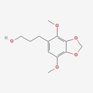 molecular formula C12H16O5 B11045114 3-(4,7-Dimethoxy-1,3-benzodioxol-5-yl)-1-propanol 
