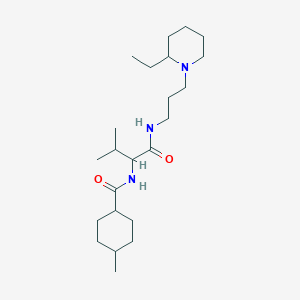 molecular formula C23H43N3O2 B11045220 N-(1-{[3-(2-ethylpiperidin-1-yl)propyl]amino}-3-methyl-1-oxobutan-2-yl)-4-methylcyclohexanecarboxamide 