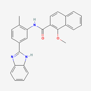 molecular formula C26H21N3O2 B11045228 N-[5-(1H-benzimidazol-2-yl)-2-methylphenyl]-1-methoxynaphthalene-2-carboxamide 