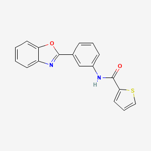 molecular formula C18H12N2O2S B11045329 N-[3-(1,3-benzoxazol-2-yl)phenyl]thiophene-2-carboxamide 