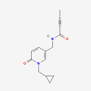 molecular formula C14H16N2O2 B11045330 N-((1-(Cyclopropylmethyl)-6-oxo-1,6-dihydropyridin-3-yl)methyl)but-2-ynamide 