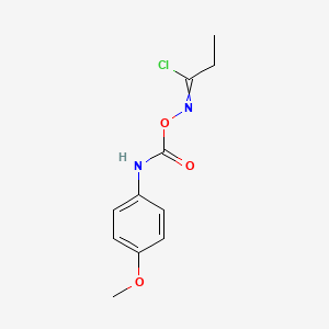 molecular formula C11H13ClN2O3 B11045357 N-{[(4-methoxyphenyl)carbamoyl]oxy}propanimidoyl chloride 
