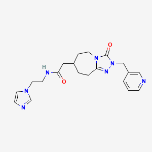 molecular formula C20H25N7O2 B11045516 N-(2-(1H-Imidazol-1-yl)ethyl)-2-(3-oxo-2-(pyridin-3-ylmethyl)-3,5,6,7,8,9-hexahydro-2H-[1,2,4]triazolo[4,3-a]azepin-7-yl)acetamide 