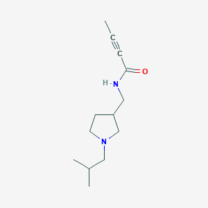 molecular formula C13H22N2O B11045529 N-{[1-(2-Methylpropyl)pyrrolidin-3-YL]methyl}but-2-ynamide 