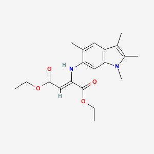 molecular formula C20H26N2O4 B11045549 diethyl (2Z)-2-[(1,2,3,5-tetramethyl-1H-indol-6-yl)amino]but-2-enedioate 