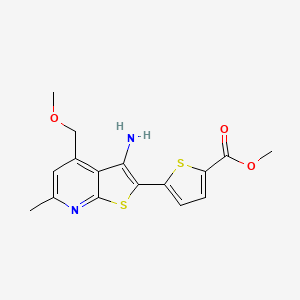 molecular formula C16H16N2O3S2 B11045555 Methyl 5-[3-amino-4-(methoxymethyl)-6-methylthieno[2,3-b]pyridin-2-yl]thiophene-2-carboxylate 