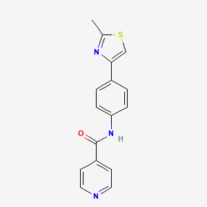 molecular formula C16H13N3OS B11045602 N-[4-(2-methyl-1,3-thiazol-4-yl)phenyl]pyridine-4-carboxamide 