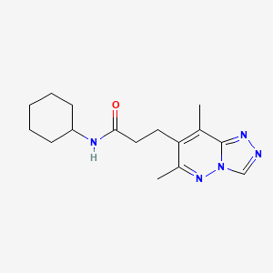 molecular formula C16H23N5O B11045634 N-cyclohexyl-3-(6,8-dimethyl[1,2,4]triazolo[4,3-b]pyridazin-7-yl)propanamide 