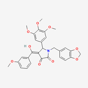 molecular formula C29H27NO9 B11045686 1-(1,3-benzodioxol-5-ylmethyl)-3-hydroxy-4-[(3-methoxyphenyl)carbonyl]-5-(3,4,5-trimethoxyphenyl)-1,5-dihydro-2H-pyrrol-2-one 