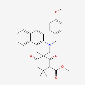 molecular formula C30H31NO5 B11045717 methyl 4-(4-methoxybenzyl)-4',4'-dimethyl-2',6'-dioxo-3,4-dihydro-1H-spiro[benzo[f]quinoline-2,1'-cyclohexane]-3'-carboxylate 