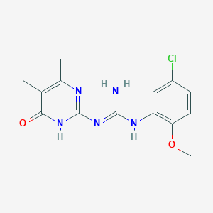 molecular formula C14H16ClN5O2 B11045734 1-(5-Chloro-2-methoxyphenyl)-3-(4-hydroxy-5,6-dimethylpyrimidin-2-yl)guanidine 