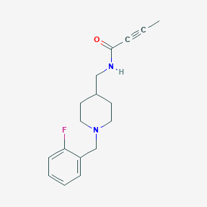 molecular formula C17H21FN2O B11045738 N-{[1-(2-Fluorobenzyl)-4-piperidyl]methyl}-2-butynamide 
