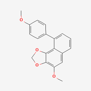 molecular formula C19H16O4 B11045774 4-Methoxy-9-(4-methoxyphenyl)-2H-naphtho[1,2-d][1,3]dioxole 