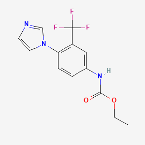 molecular formula C13H12F3N3O2 B11045776 ethyl [4-(1H-imidazol-1-yl)-3-(trifluoromethyl)phenyl]carbamate 