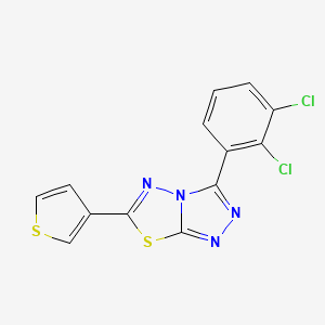 molecular formula C13H6Cl2N4S2 B11045778 3-(2,3-Dichlorophenyl)-6-(thiophen-3-yl)[1,2,4]triazolo[3,4-b][1,3,4]thiadiazole 