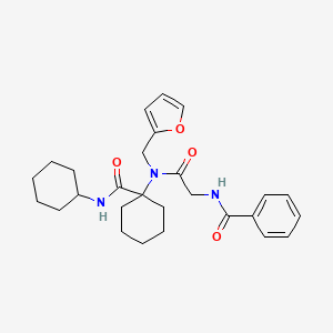 molecular formula C27H35N3O4 B11045779 N-(2-{[1-(cyclohexylcarbamoyl)cyclohexyl](furan-2-ylmethyl)amino}-2-oxoethyl)benzamide 