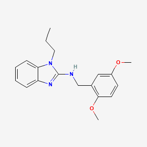 molecular formula C19H23N3O2 B11045792 N-[(2,5-dimethoxyphenyl)methyl]-1-propylbenzimidazol-2-amine 