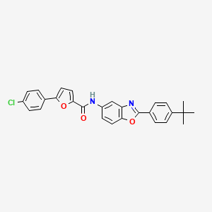 molecular formula C28H23ClN2O3 B11046003 N-[2-(4-tert-butylphenyl)-1,3-benzoxazol-5-yl]-5-(4-chlorophenyl)furan-2-carboxamide 