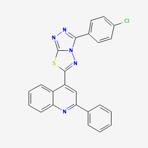molecular formula C24H14ClN5S B11046017 4-[3-(4-Chlorophenyl)[1,2,4]triazolo[3,4-b][1,3,4]thiadiazol-6-yl]-2-phenylquinoline 