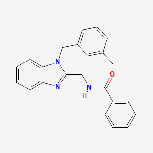 molecular formula C23H21N3O B11046183 N-{[1-(3-methylbenzyl)-1H-benzimidazol-2-yl]methyl}benzamide 