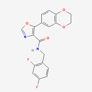 molecular formula C19H14F2N2O4 B11046190 N-(2,4-difluorobenzyl)-5-(2,3-dihydro-1,4-benzodioxin-6-yl)-1,3-oxazole-4-carboxamide 