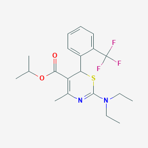 molecular formula C20H25F3N2O2S B11046353 propan-2-yl 2-(diethylamino)-4-methyl-6-[2-(trifluoromethyl)phenyl]-6H-1,3-thiazine-5-carboxylate 
