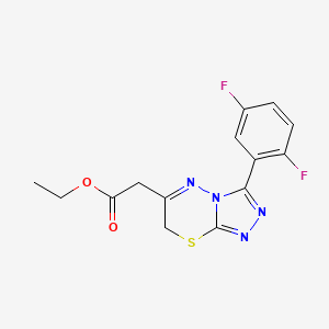 molecular formula C14H12F2N4O2S B11046374 ethyl [3-(2,5-difluorophenyl)-7H-[1,2,4]triazolo[3,4-b][1,3,4]thiadiazin-6-yl]acetate 