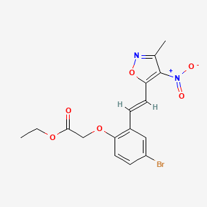 molecular formula C16H15BrN2O6 B11046395 ethyl {4-bromo-2-[(E)-2-(3-methyl-4-nitro-1,2-oxazol-5-yl)ethenyl]phenoxy}acetate 