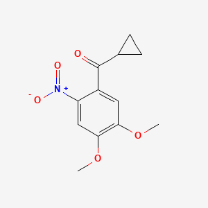 molecular formula C12H13NO5 B11046410 Cyclopropyl(4,5-dimethoxy-2-nitrophenyl)methanone 