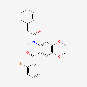 molecular formula C23H18BrNO4 B11046417 N-{7-[(2-bromophenyl)carbonyl]-2,3-dihydro-1,4-benzodioxin-6-yl}-2-phenylacetamide 