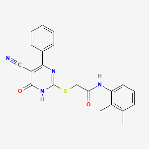 molecular formula C21H18N4O2S B11046495 2-[(5-cyano-6-oxo-4-phenyl-1,6-dihydro-2-pyrimidinyl)sulfanyl]-N-(2,3-dimethylphenyl)acetamide 