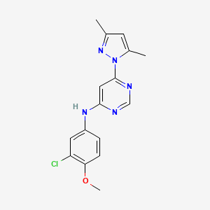 molecular formula C16H16ClN5O B11046639 N-(3-chloro-4-methoxyphenyl)-6-(3,5-dimethyl-1H-pyrazol-1-yl)pyrimidin-4-amine 