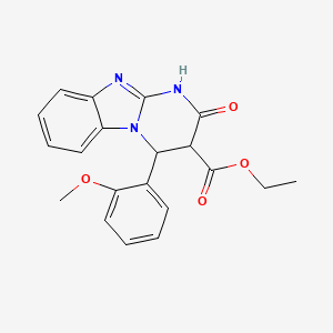 molecular formula C20H19N3O4 B11046660 Ethyl 4-(2-methoxyphenyl)-2-oxo-1,2,3,4-tetrahydropyrimido[1,2-a]benzimidazole-3-carboxylate 